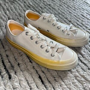 Converse Chic White Sneakers with Yellow Accents size 9